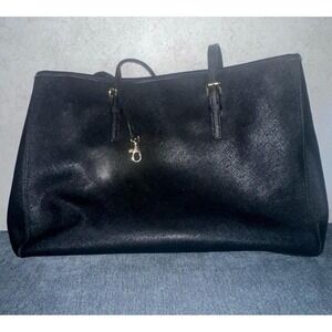 Michael Kors Jet Set Travel Large EW Tote Black Saffiano Leather Shoulder Bag